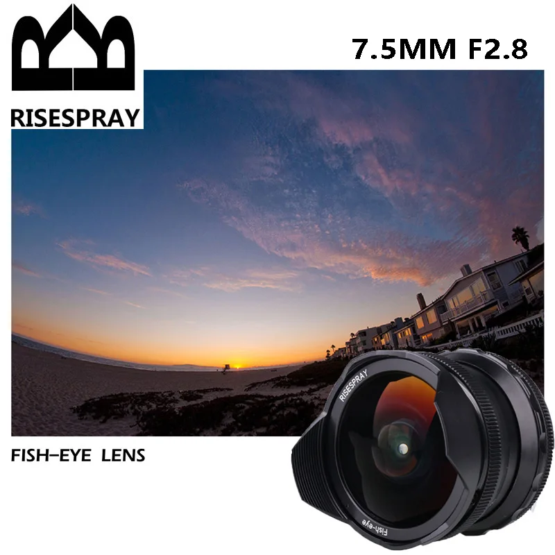 Risespray 7.5Mm F2.8 Obiettivo Fisheye 180 ° Per Sony Nex E-Mount Per Fuji Xf Aps-C / Canon Eosm/ Macro 4/3 Fotocamere Mirrorless