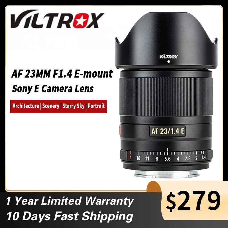 Viltrox Af 23Mm Lens F1.4 Auto Focus Aps-C Prime Lens Con Ampia Apertura Per Sony E-Mount Lens A6300 A6600 A7Riii A7Rav Camera