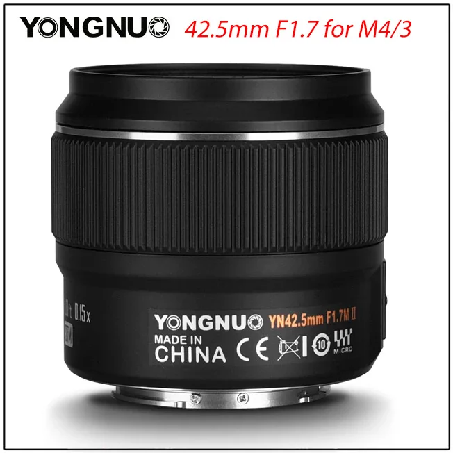 Yongnuo Yn42.5Mm 42.5Mm F1.7M Ii Obiettivo Della Fotocamera Obiettivo F1.7 Per Attacco M4/3 Panasonic Olympus Mirrorless Camera Messa A Fuoco Automati