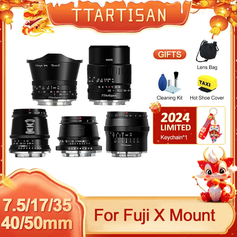 Ttartisan 7.5Mm F2 17Mm F1.4 35Mm F1.4 40Mm F2.8 50Mm F1.2 Aps-C Messa A Fuoco Manuale Lenti Ad Ampia Apertura Per Fuji X Xt30