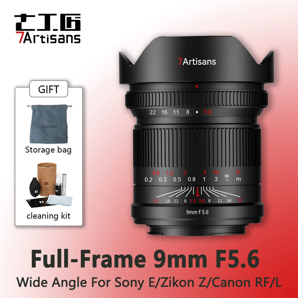 7 Artigiani 9Mm F5.6 Obiettivo Grandangolare Fisheye Full Frame Per Fotocamera Sony E Mount Canon Nikon Leica Sigma Lumix Mirrorless