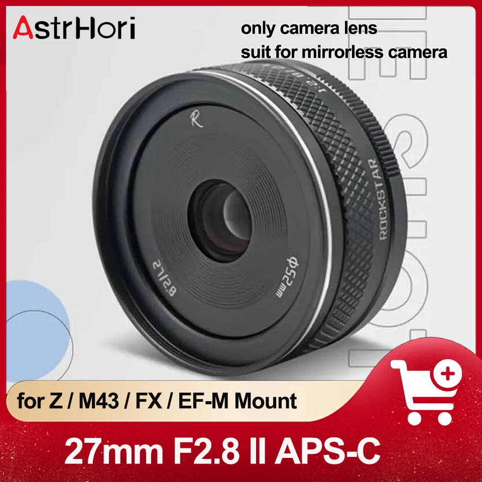 Astrhori 27Mm F2.8 Ii Aps-C Mf Prime Lente A Forma Di Biscotto Per Sony A7 Iii Fuji X-E3 Canon M5 Nikon Z50