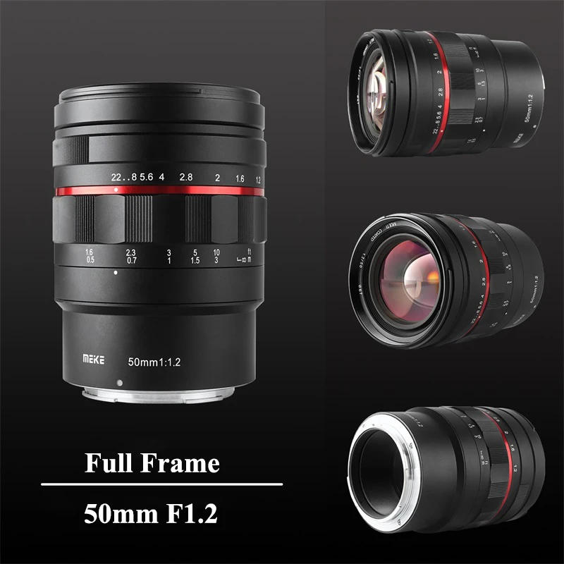 Meike 50Mm F1.2 Full Frame Obiettivo A Grande Apertura Messa A Fuoco Manuale Per Canon Per Nikon Per Sony
