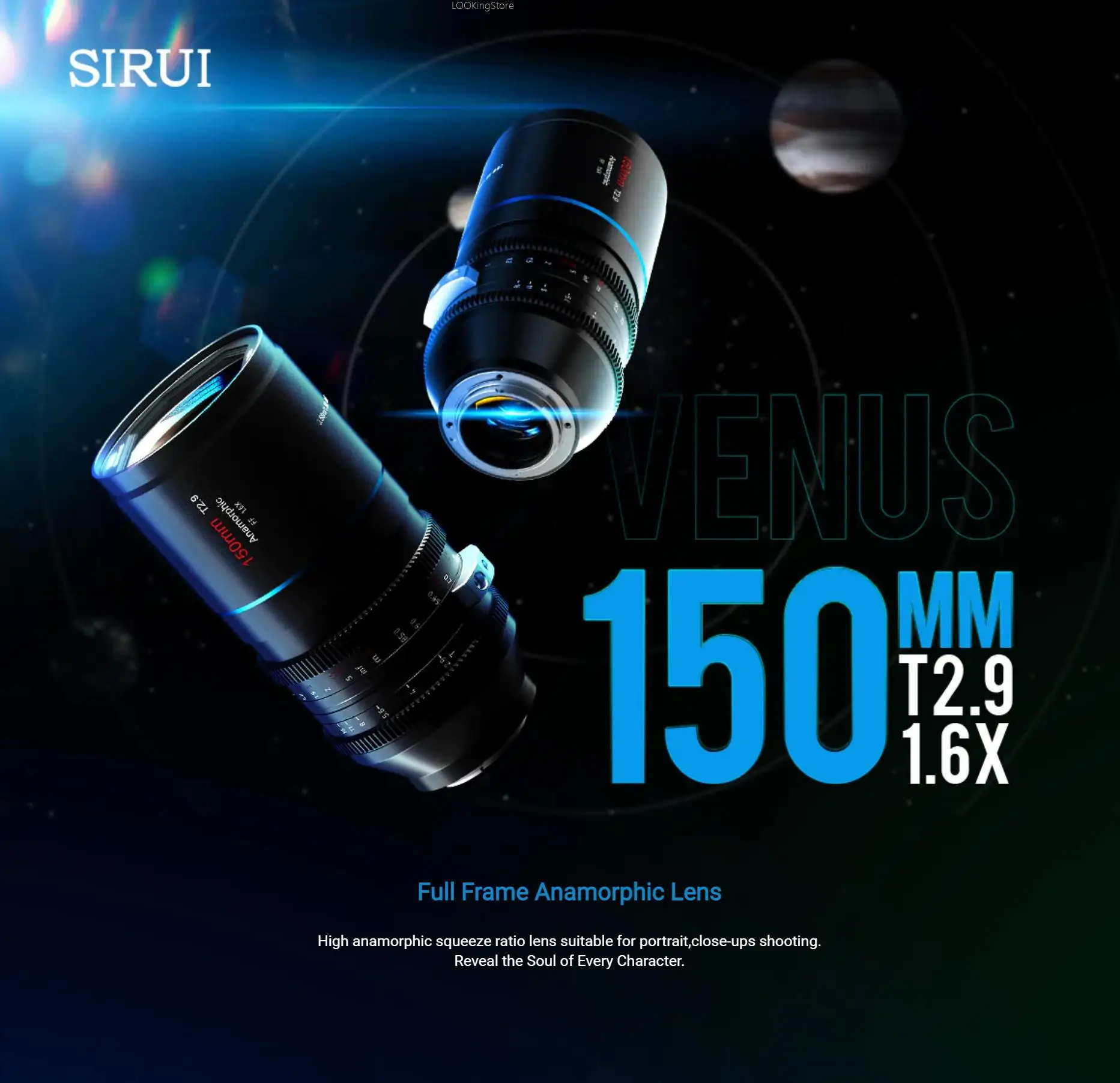 Sirui Venus 150Mm T2.9 Full Frame 1.6X Anamorphic Cine Lens Grande Apertura Per Sony E/Nikon Z/Canon Rf/Leica L Mount