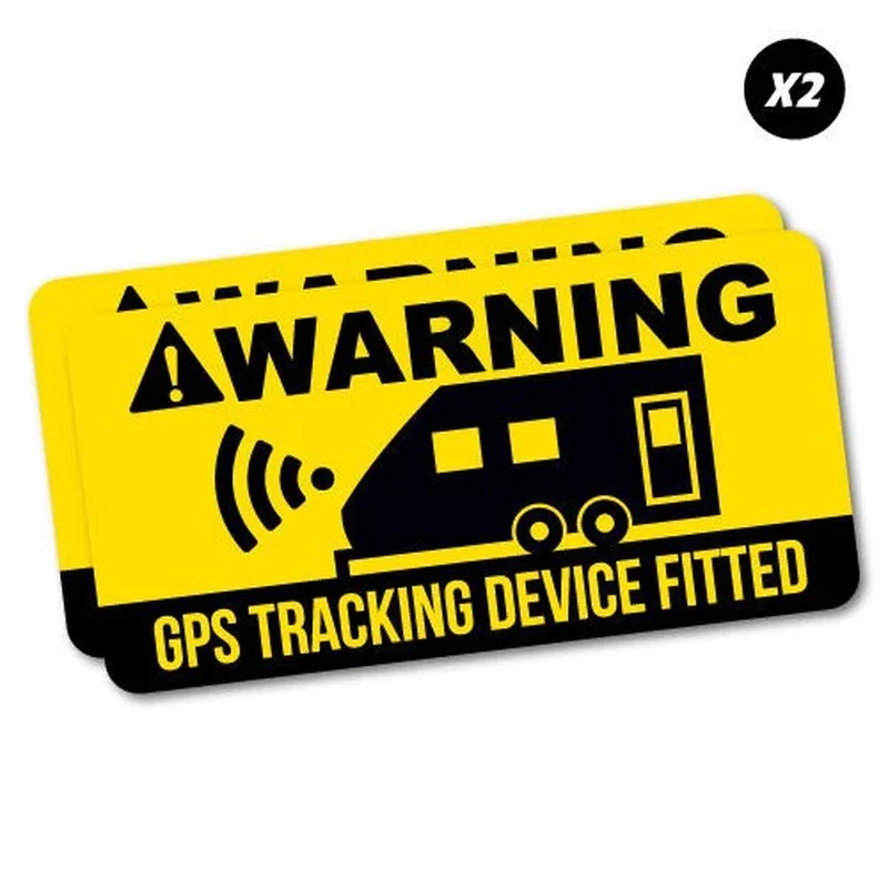 2 Pezzi Avvertimento Caravan Gps Tracking Stickers Decalcomanie In Vinile