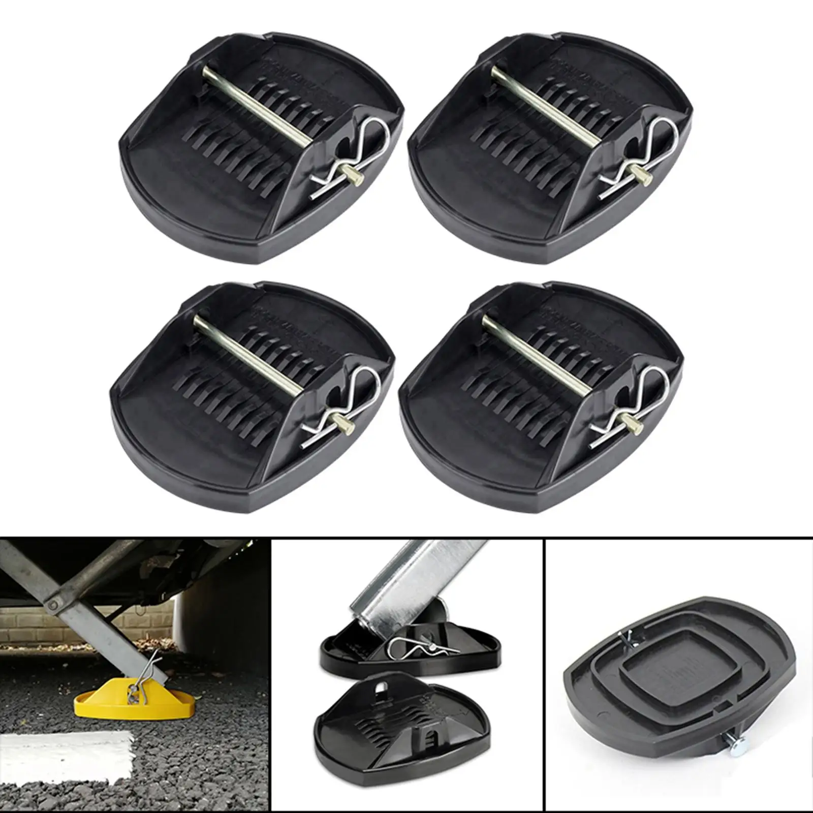 4Pcs Universal Caravan Jack Pads Leveller Wheel Foot Leg Support Jacking Lift Pad Supporto Per Rimorchi Rv