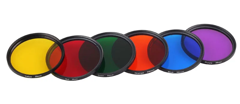 Per Canon Ef 50Mm F/1.4 Usm/Per Nikon Af-S 50Mm F/1.8G 58Mm Filtro Fotocamera Gradiente Pieno Rosso Arancione Giallo Blu Viola Nd2 4 8