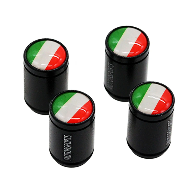 Hausnn 4 Pz/Set Bandiera D'Italia Sticker Per Fiat Alfa Romeo Auto Ferrari Valve Caps Pneumatici Delle Ruote Accessori Caps Staminali
