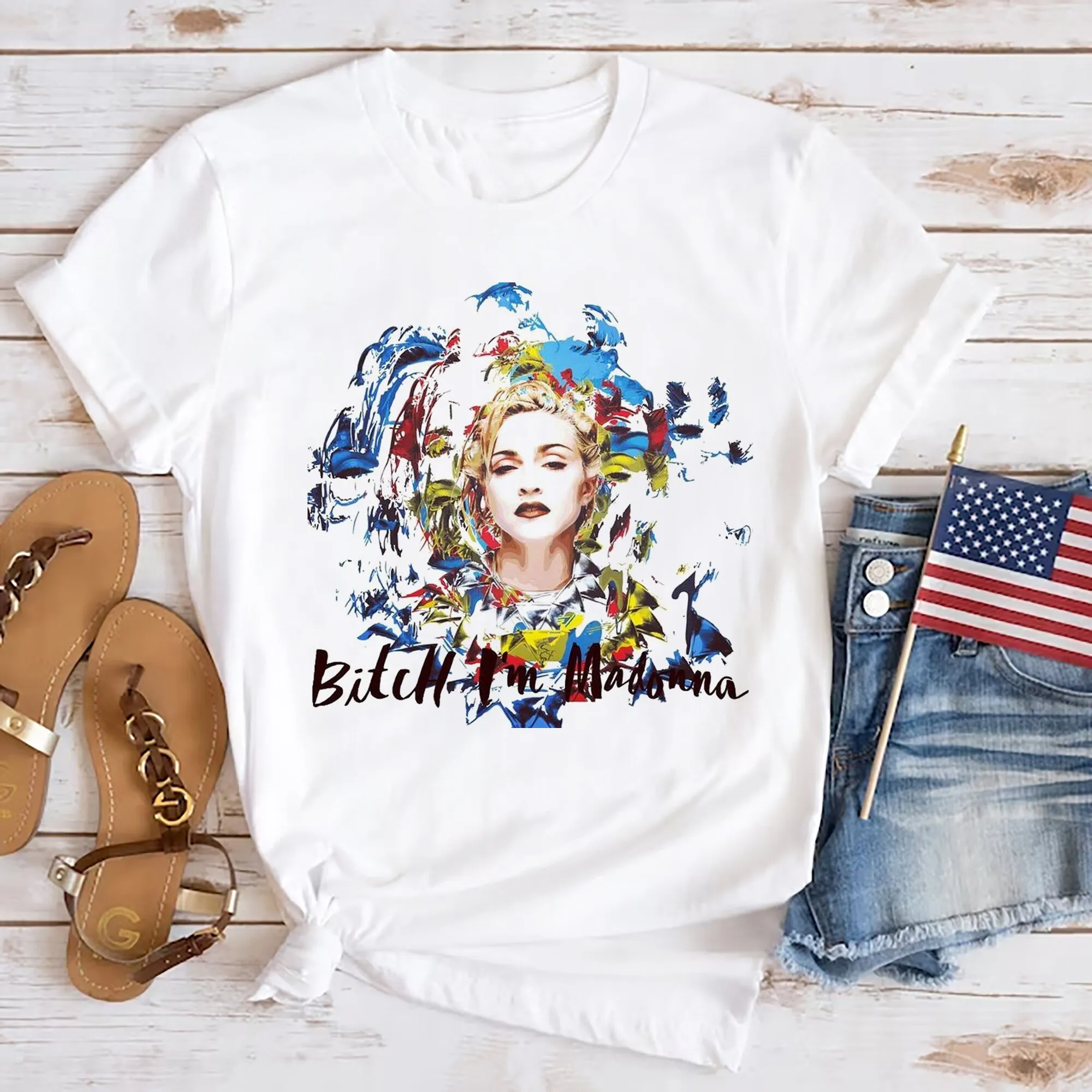 Btch I Am Madonna T Shirt Merch Young The Celebration Tour 2023 Fan Lovers Maniche Lunghe O Corte