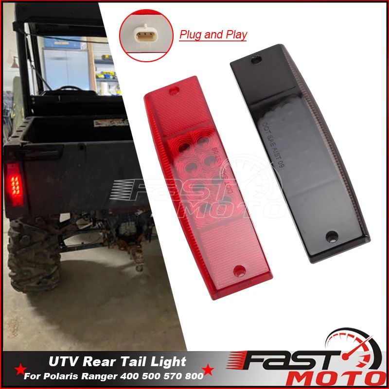 Fanale Posteriore A Led Stop Luce Freno Per Polaris Ranger 400 Taglia Media 10-14 570 Midsize 14-21 800 Midsize 13-14 Ranger 500 11-13