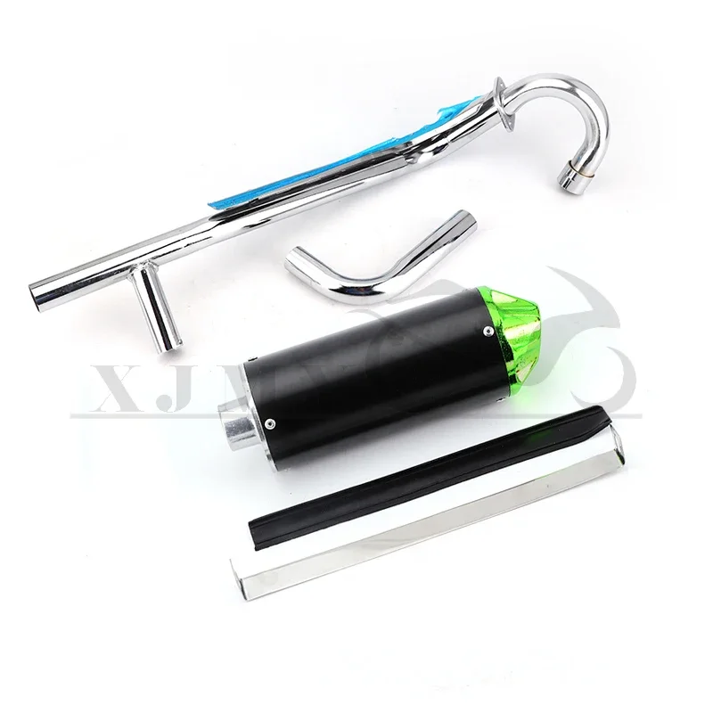 Moto Doppio Scarico Marmitta Punta Tubo 28Mm Per 125 150 160Cc Dirt Pit Bike Atv Nero Bianco Kayo Bse