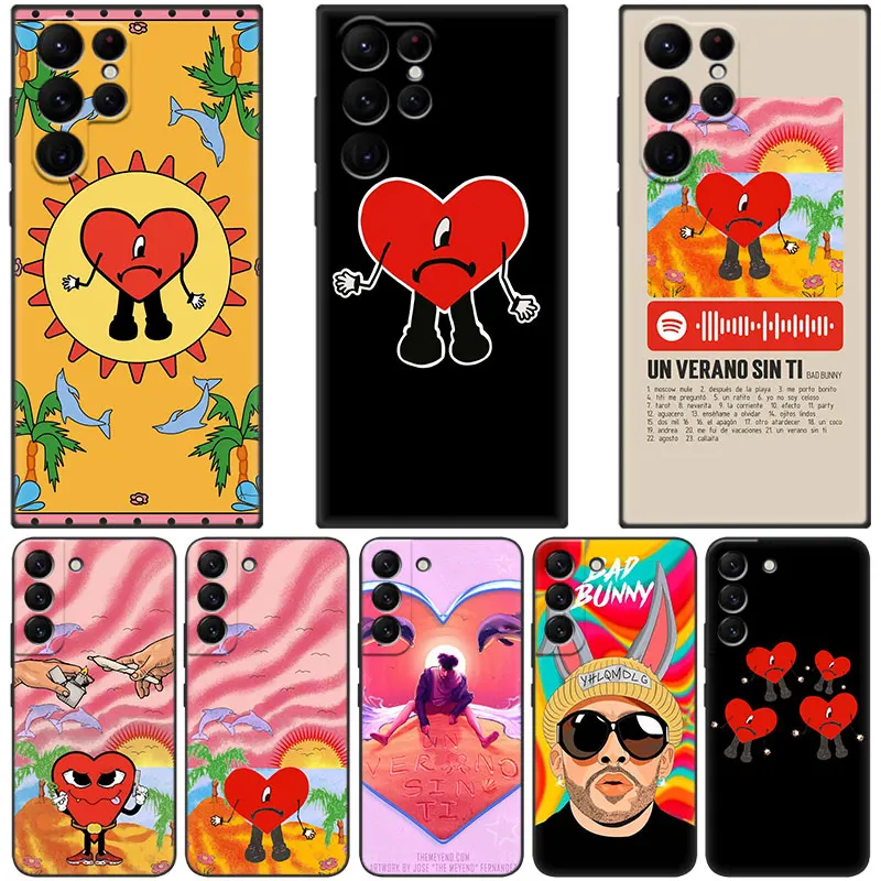 Bad Bunny Un Verano Sin Ti Custodia Per Samsung Galaxy S23 S22 S21 Ultra S20 Fe 5G S10E S10 Lite S9 S8 Plus S7 Edge Cover Nera