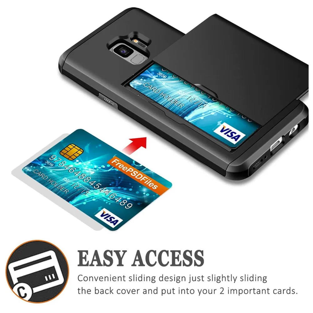 Per Samsung S9 Custodia Samsung S9 Plus Business Cover Scorrevole Con Porta Carte Cover Telefono Per Samsung Galaxy S9 Plus S8 S9 S7 Edge