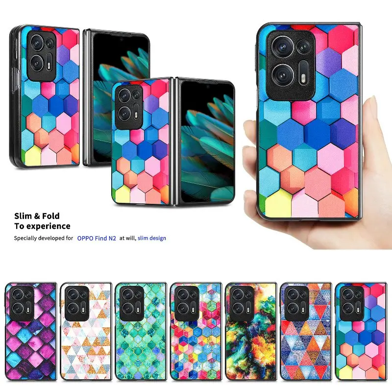 Fashion Multiple Styles Fold Phone Cover Per Oppo Find N2 Fold 360 ° Full Protection Antiurto Anti-Drop Back Case Nuovi Arrivi