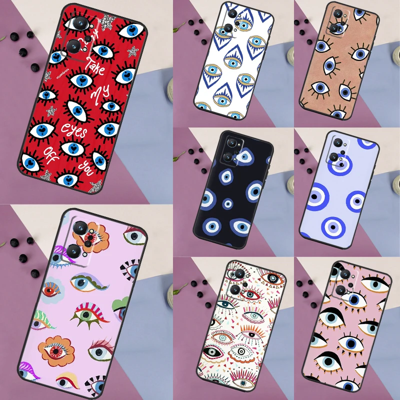 Lucky Eye Blue Evil Eye Print Per Realme C55 C51 C30 C31 C33 C35 C53 C11 C25S C21Y Gt Neo 5 Gt5 Pro 10 11 Pro Plus Case