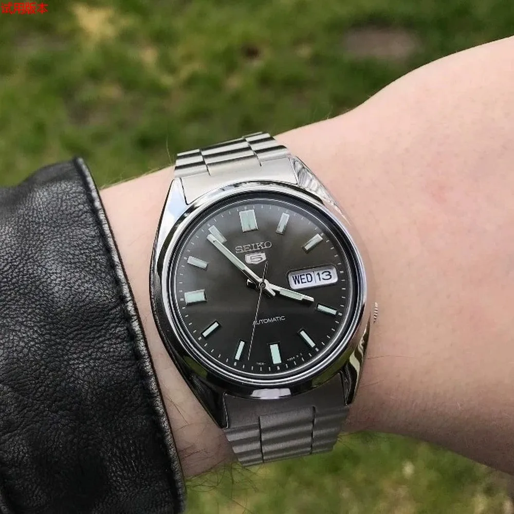 Nero Snxs79 (Romano + Inglese) Orologio Da Uomo Automatico Con Doppia Data Luminoso (Made In Japan)Seiko 5