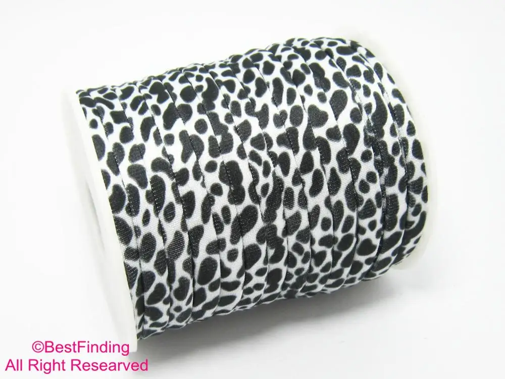 Cordoncino In Lycra Leopardo Bianco 5Mm Cavo Elastico In Lycra Cucito Strisce In Lycra Costumi Da Bagno E Bikini -1 Bobina
