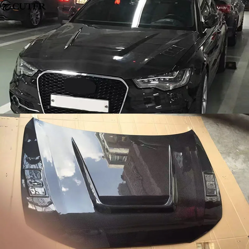 A6 C7 S6 Rs6 Cofano Motore In Fibra Di Carbonio Con Fori Kit Carrozzeria Per Audi A6 C7 S6 Rs6 12-16