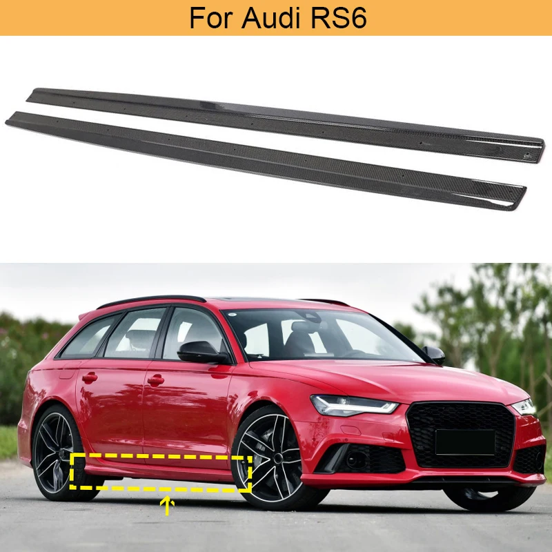 Kit Carrozzeria Minigonne Laterali Per Audi Rs6 2013 - 2016 Minigonne Paraurti Porta Laterale Kit Corpo Grembiule Fibra Di Carbonio