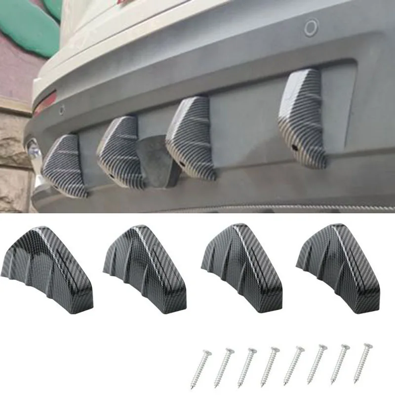 4Pc Universal Car Rear Bumper Cast Shark Spoiler Per Fiat Punto 500 Palio Hibgrande Panda Lifan X60 Cebrium Solano New Celliya