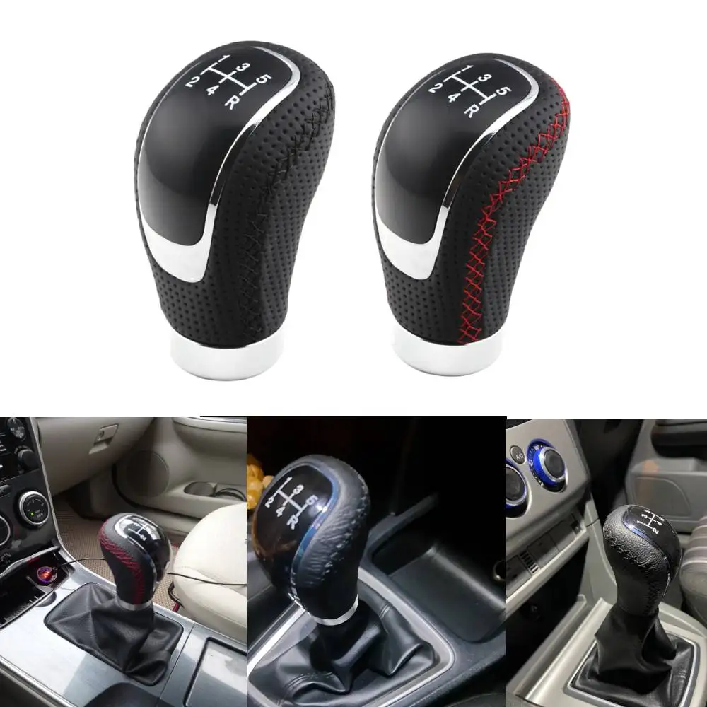 Perilla De Cambio Marchas 5 Velocidades Coche, Adaptador Cubierta Perilla Palanca Cambios Costura Para Accessori Manuale