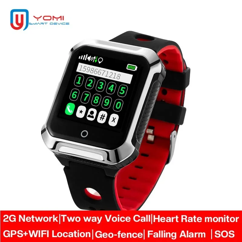 Smart Watch Men Anziani Gsm Cardiofrequenzimetro Chiamata Vocale Bidirezionale Sos Call Gps Tracker Phone Watch Relógio Gps Masculino