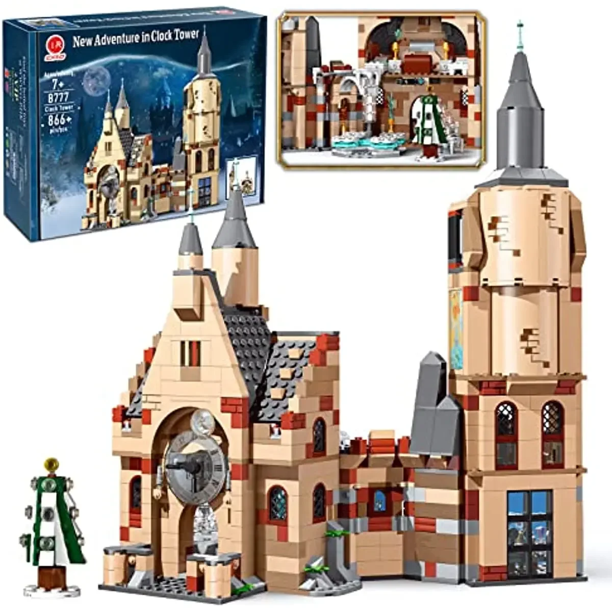 817Pcs Educiro Harry Clock Tower E Great Hall Castle Building Blocks E Play Dumbledore Office Toy Set Per Regali Di Natale