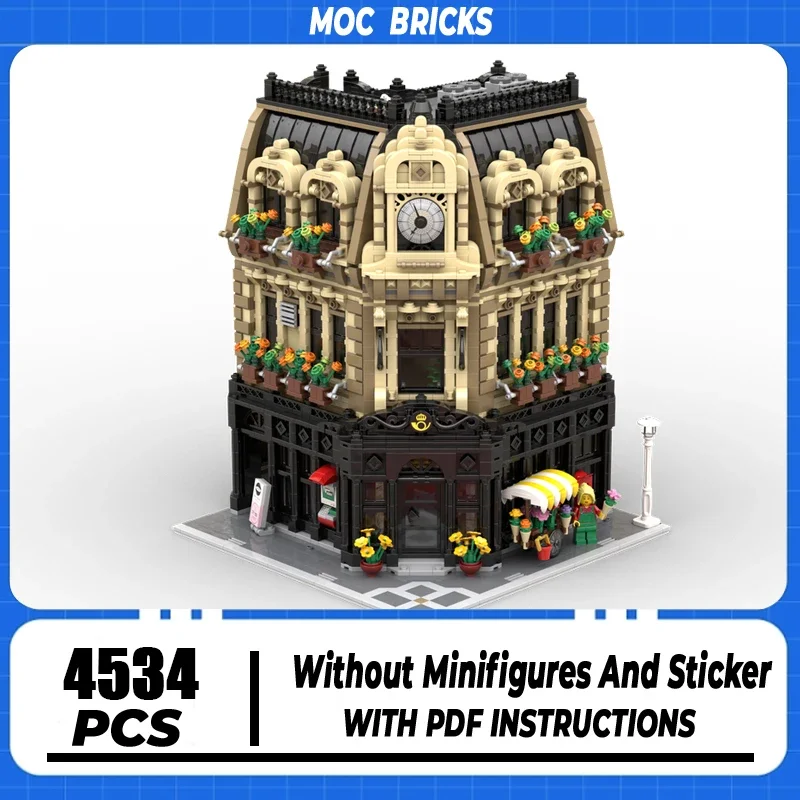 Moc Building Block Post Office Model Technology Brick Assemblaggio Fai Da Te Modular City Street View Toy Per Kid Child Gift