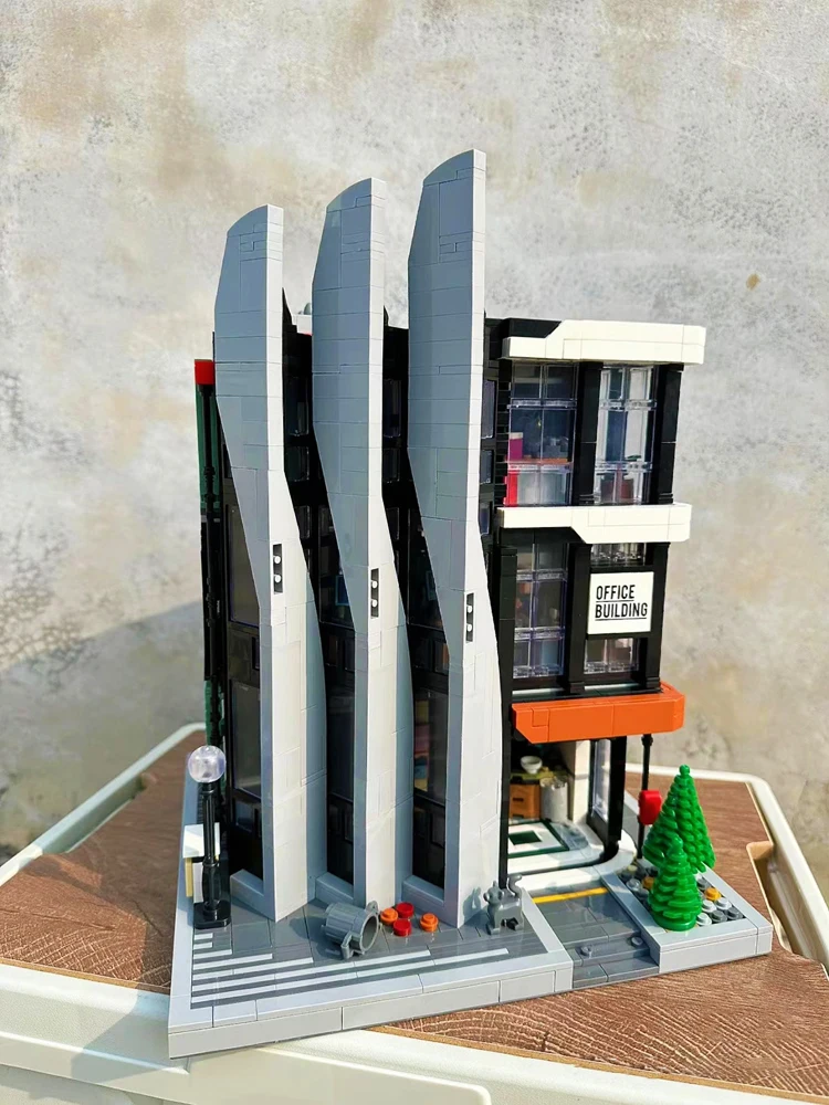 Street View Ideas Office Building Blocks Creative Expert City Office Building Model Brick Toys For Kid Birthday Gift Moc 7702