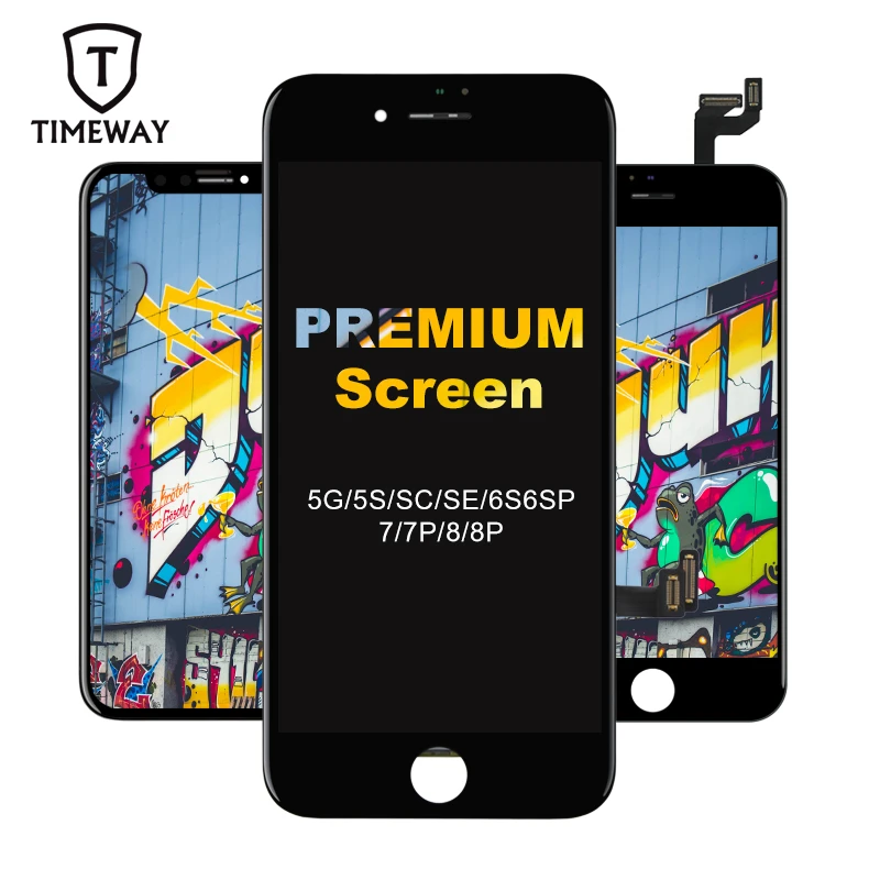 Timeway Incell Per Iphone 5/ 6/ 7/ 8 Plus Display Lcd Con Touchscreen 3D Sostituisci Per Iphone 6 7 8 Plus Bianco E Nero