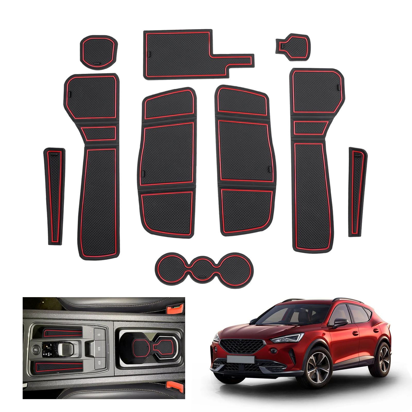 Ruiya Per Cupra Formentor 2021-2024 Trasmissione Elettronica Auto Porta Scanalatura Mat Antiscivolo Slot Pad Auto Interni Cupra Formentor Accessori 20