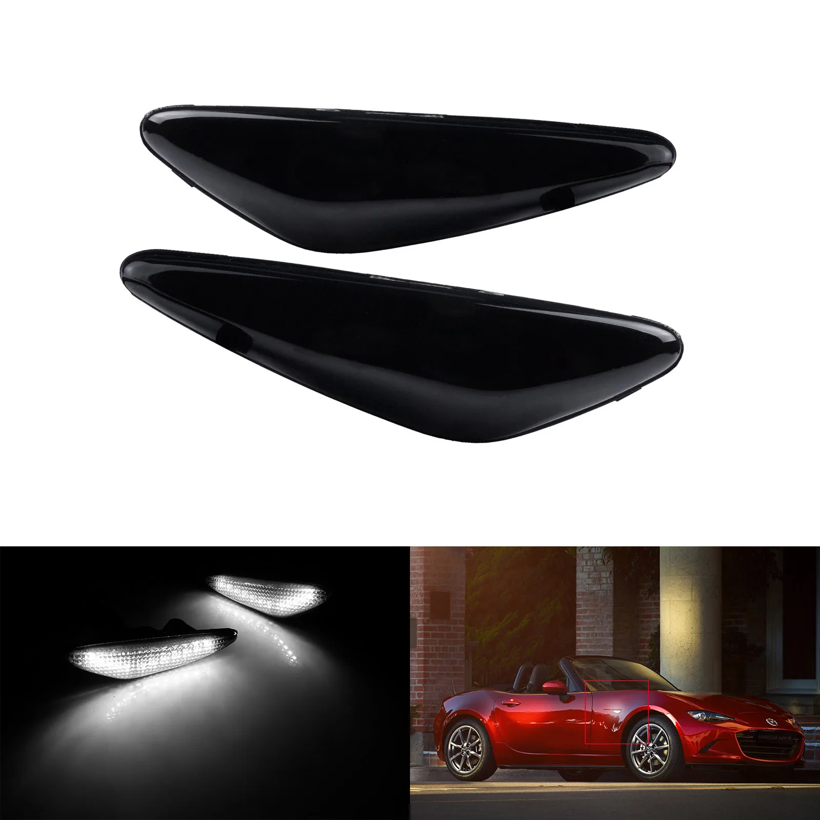 Lampade Della Luce Del Ripetitore Dell'Indicatore Laterale Bianco Del Led Per Mazda5 Atenza Gh Rx-8 Il Mx-5