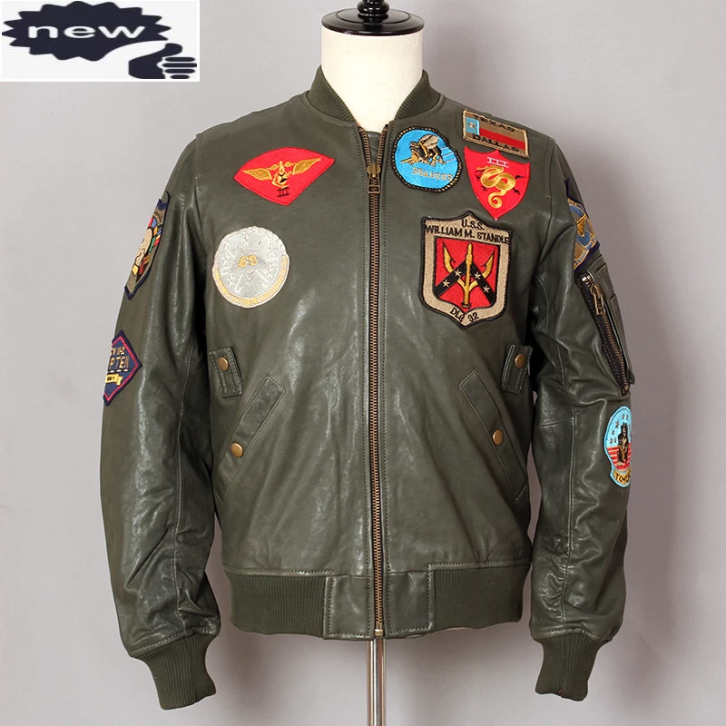 Avirex Fly Air Force G1 Flight Pelle Di Pecora Vera Pelle Uomo Motociclista Cappotto Bomber Giacca Uniforme Da Baseball