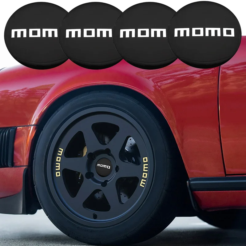4 Pz 56Mm 60Mm 65Mm 68Mm Momo 3D Car Wheel Center Hub Cap Rim Refit Creative Badge Covers Decorazione Sticker Emblem Accessori