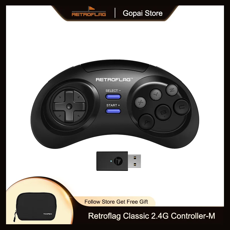 Retroflag Classic Wireless 2.4G Gamepad Controller Per Nintendo Switch / Windows / Md Mini / Md Mini 2 Controllo Del Gioco Raspberry Pi