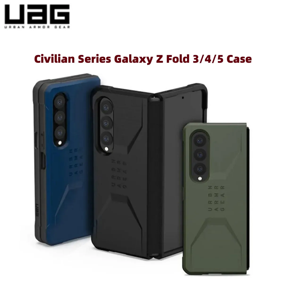 Custodia Per Telefono Pieghevole Serie Uag Civilian Per Samsung Galaxy Z Fold 3/4/5 Fold 3 Fold 4 Fold 5 Custodia Protettiva Robusta E Resistente