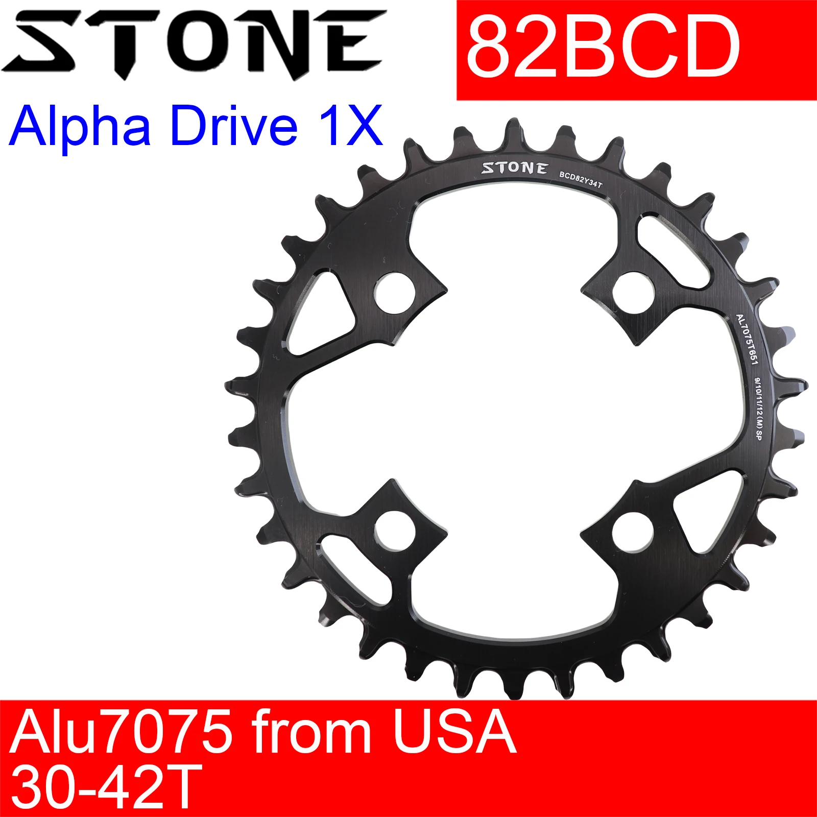 Pietra 82Bcd Per Fsa Alpha Drive Gamma Pro Marlin 7 Mtb Stretta Ampia Catena 30T-42T Rotonda Mountain Bike Bicicletta