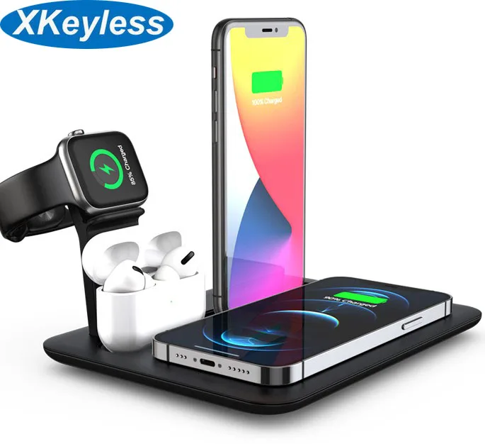 Caricabatterie Wireless Pieghevole 3 In 1 Per Iphone Per Apple Watch Airpods Per Samsung Huawei Fast Power Charging Kit