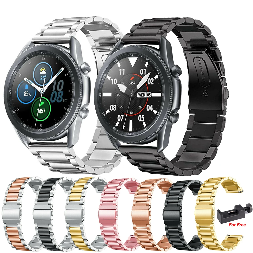 20Mm Stainless Steel Straps For Samsung Galaxy Watch3 41Mm Active 1 2 40 44Mm 22 Metal Bracelet Band Loop For Watch 3 45Mm 46Mm