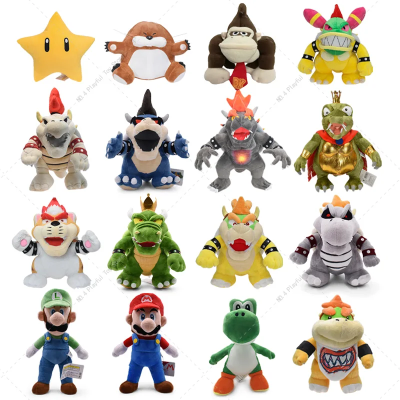 Mario Peluche Mario Luigi Yoshi Bowser Fury Bowser Meowser King K.Rool Donkey Kong Luma Classic Peluche Bambole Regalo