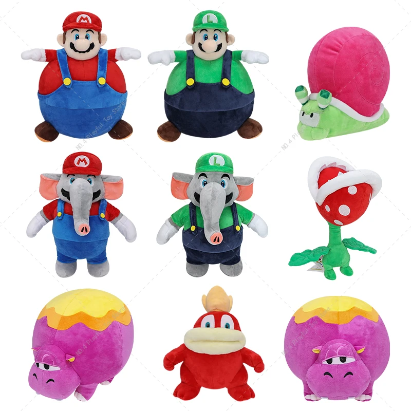 Giocattoli Di Peluche Del Fumetto Elefante Mario Luigi Balloon Mario Luigi Trolletting Piranha Plants Hoppo Snail Fire Spike Doll Peluche