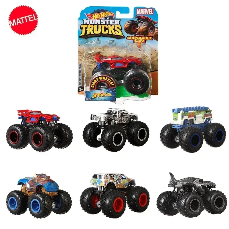 Original Hot Wheels Car Monster Trucks Model Diecast 1/64 Giant Wheels Mega Wrex Vehicle Kid Boy Toys For Cildren Regalo Di Compleanno