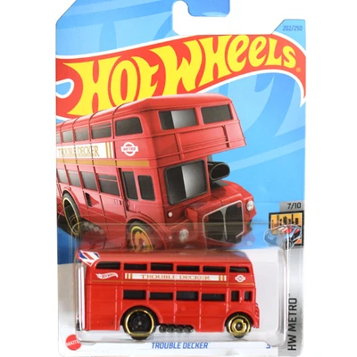 2023 Original Hot Wheels Car London Bus Miniature Carro 1/64 Metallo Diecast Model Tough Decker C4982-202/250 Giocattoli Per Bambini Per Ragazzi