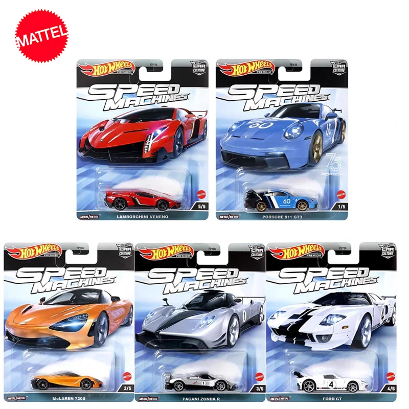 Original Hot Wheels Car Culture Speed Machines Diecast 1/64 Vehicles Pagani Mazda Ford Gt Vehicles Toys For Children Collection