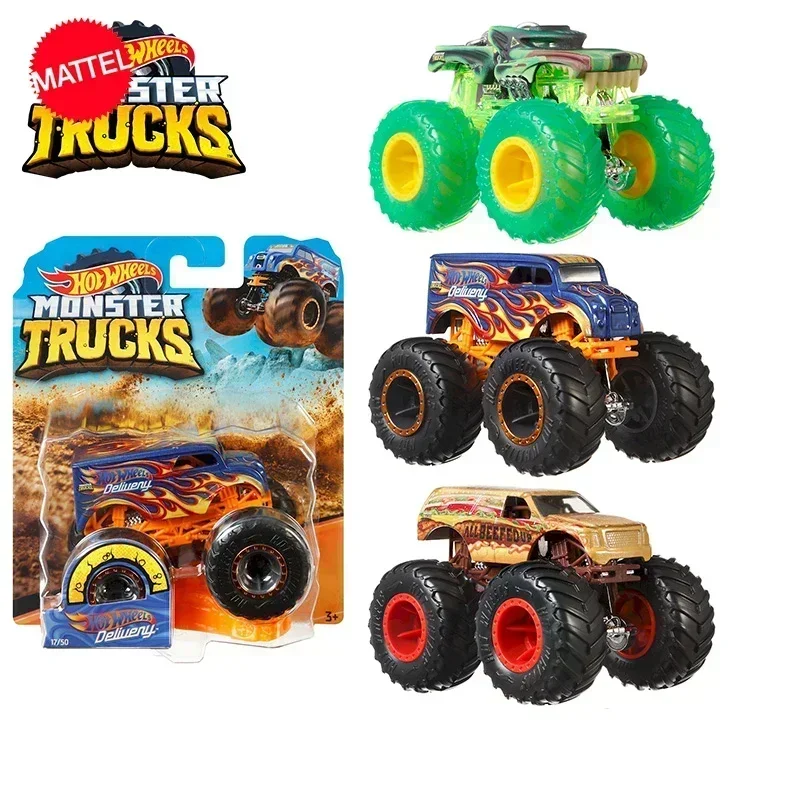 Original Hot Wheels Car Monster Truck 1/64 Giant Wheels Muscle Jeep Big Feet Voiture Model Toys For Boys Bambini Regalo Di Compleanno