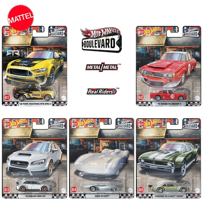 Original Hot Wheels Premumum Car Boulevard Diecast 1:64 Voiture Ford Mustang Rover P6 Subaru Kids Boys Toys For Children Gift