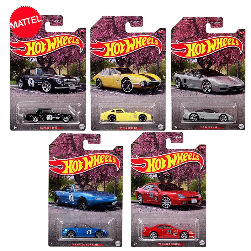 Original Hot Wheels Car Japanese Classic 1/64 Premium Diecast Honda Mazda Civic Toyota Acrua Toys For Boys Collection Kids Gift