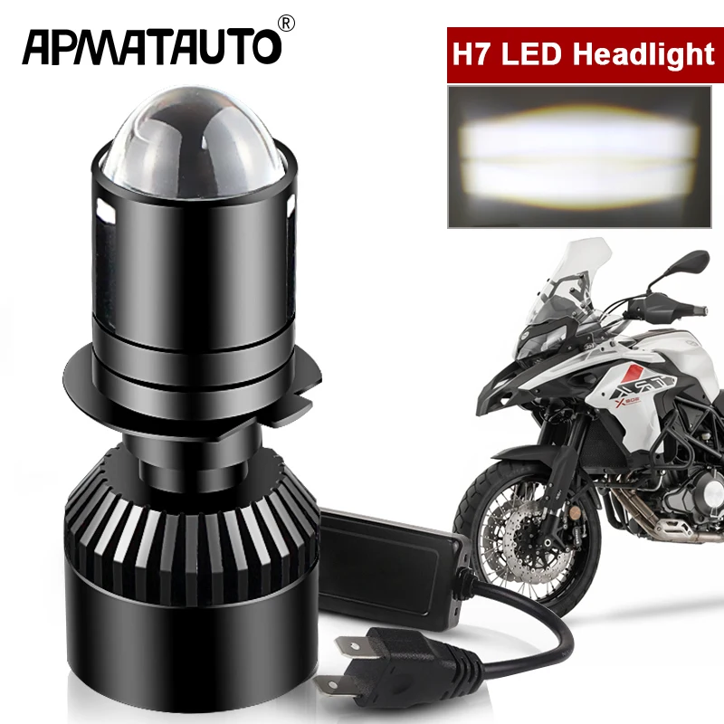 1 Pz Moto H7 6800Lm Moto Led Mini Lente Faro Scooter Atv Accessori Bianco Per Benelli Trk502 X Trk 502X 2021 Trk 502