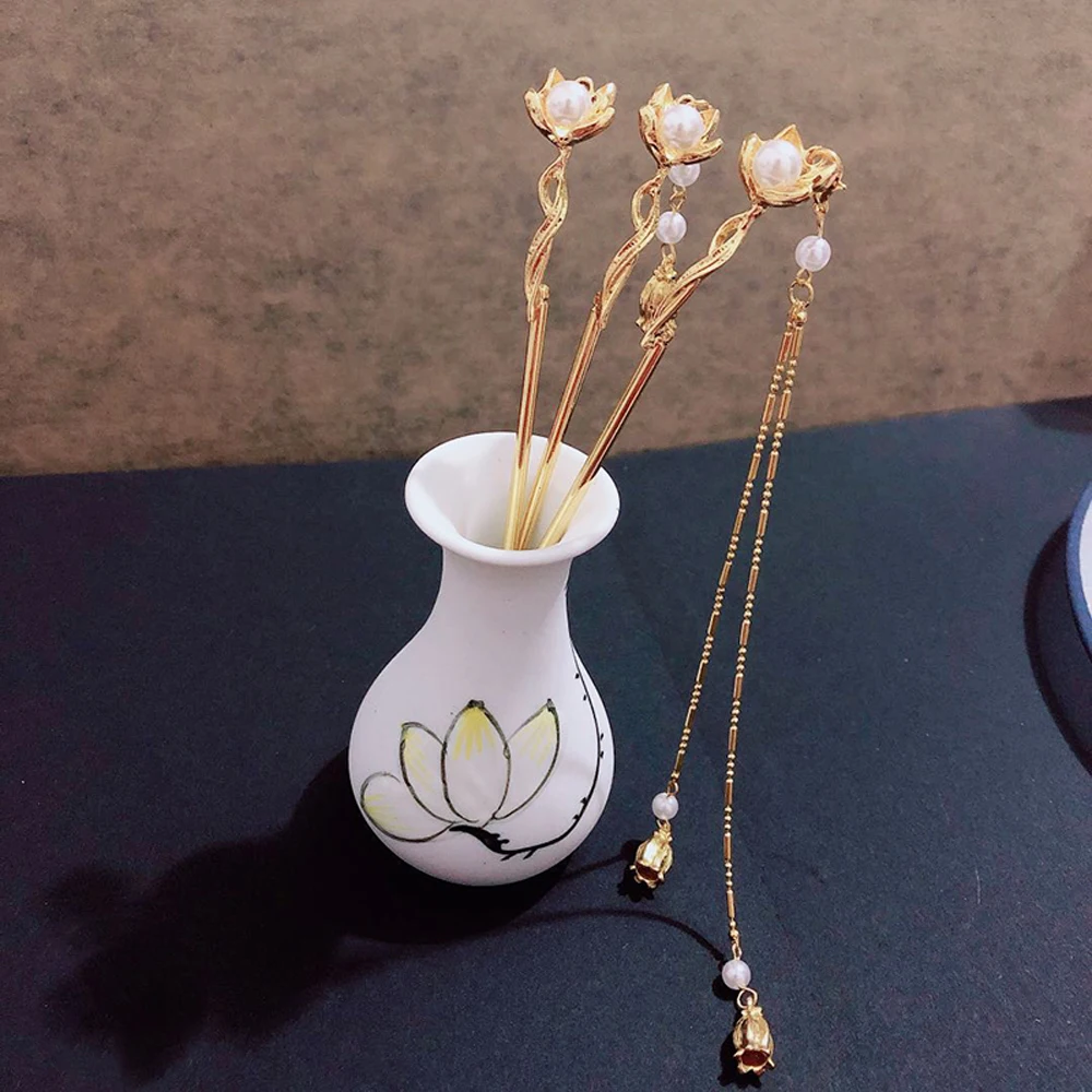 Styling Tradizionale Cinese Hair Pin Magnolia Pearl Nappa Magnolia Hair Pin Hair Stick Chignon Pin Bacchette Per Capelli