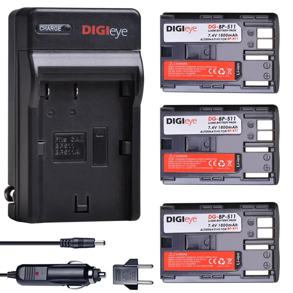 Bp-511A Bp511 Bp511A Batteria E Caricabatterie Per Canon Eos 5D 10D 20D 20Da 30D 40D 50D D30 D60 Fotocamera Digitale
